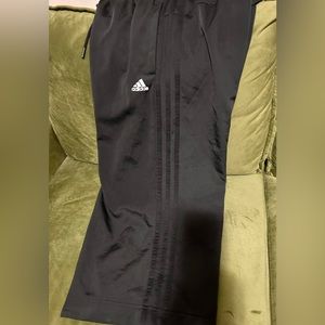 Adidas original BLACK | Tricot | 3 Stripe | wide leg | Sz Sm | capris Pants
